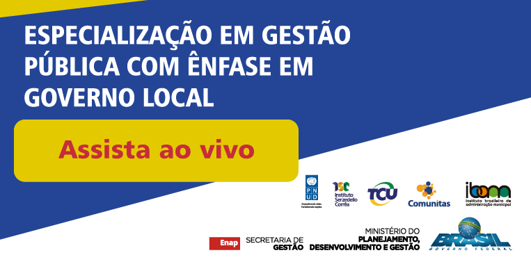 Assista ao vivo: aula inaugural do Curso de Especialização em Governo Local